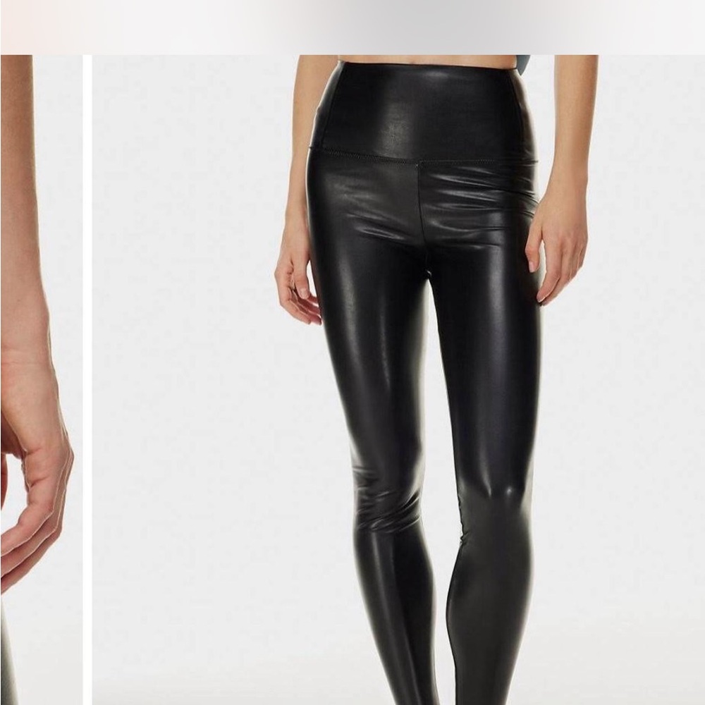 ARITZIA High-Waist Faux Leather Leggings - Black